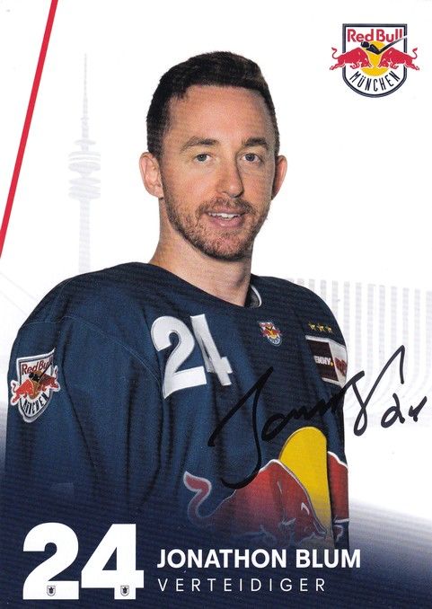 Autogramm Eishockey | EHC Red Bull München | 2022 | Jonathon BLUM