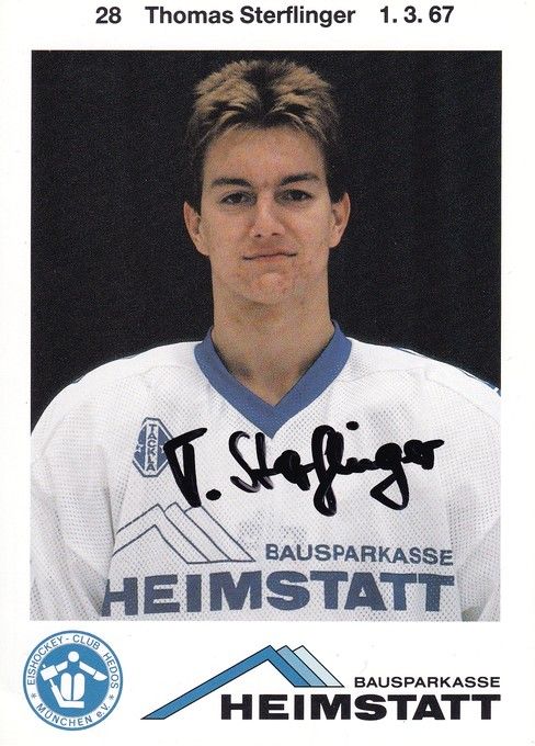 Autogramm Eishockey | EC Hedos München | 1989 | Thomas STERFLINGER