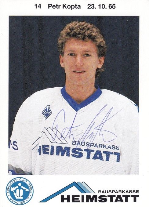 Autogramm Eishockey | EC Hedos München | 1989 | Petr KOPKA