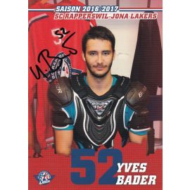 Autogramm Eishockey | SCRJ Lakers | 2016 | Yves BADER