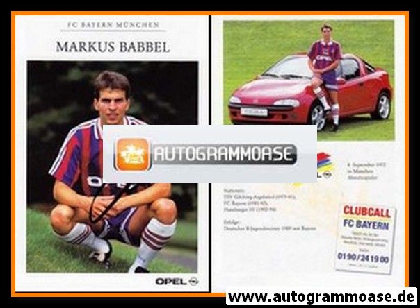 Autogramm Fussball | FC Bayern M&uuml;nchen | 1995 | Markus BABBEL 