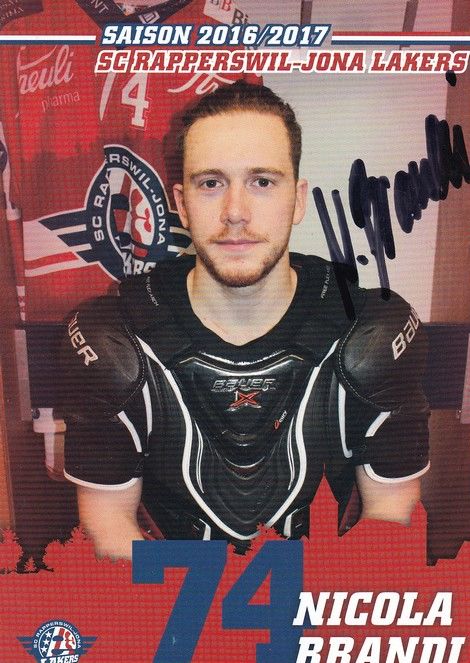 Autogramm Eishockey | SCRJ Lakers | 2016 | Nicola BRANDI
