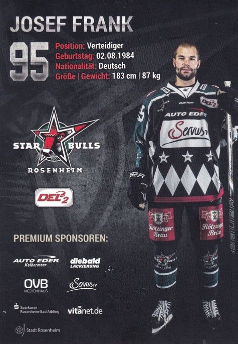Autogramm Eishockey | Starbulls Rosenheim | 2014 | Josef FRANK