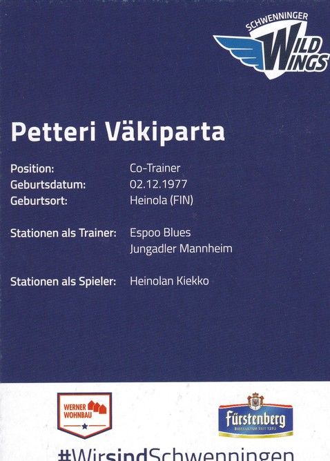 Autogramm Eishockey | Schwenninger Wild Wings | 2010er | Petteri VÄKIPARTA