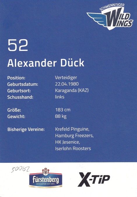 Autogramm Eishockey | Schwenninger Wild Wings | 2010er | Alexander DÜCK