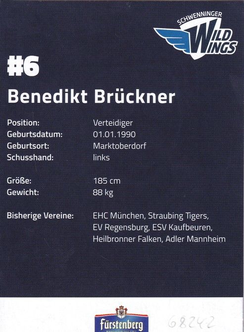Autogramm Eishockey | Schwenninger Wild Wings | 2010er | Benedikt BRÜCKNER