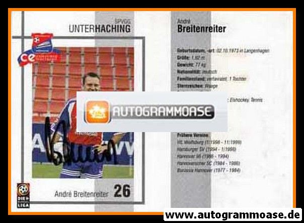 Autogramm Fussball | SpVgg Unterhaching | 2000 | Andre BREITENREITER