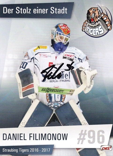 Autogramm Eishockey | Straubing Tigers | 2016 | Daniel FILIMONOW