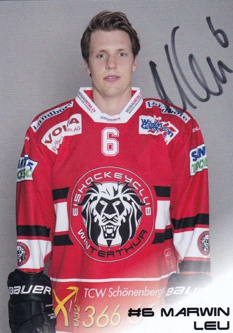 Autogramm Eishockey | EHC Winterthur | 2017 | Marwin LEU