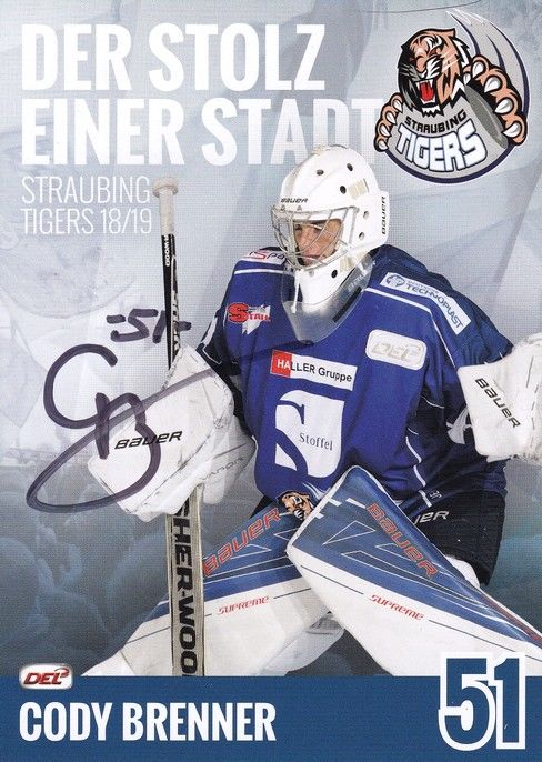 Autogramm Eishockey | Straubing Tigers | 2018 | Cody BRENNER