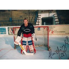 Autogramm Eishockey | Eispiraten Crimmitschau | 1990er Foto | P. Heidinger (?)