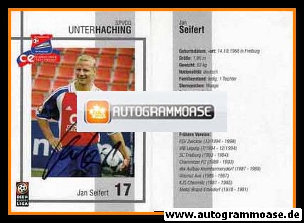 Autogramm Fussball | SpVgg Unterhaching | 2000 | Jan SEIFERT