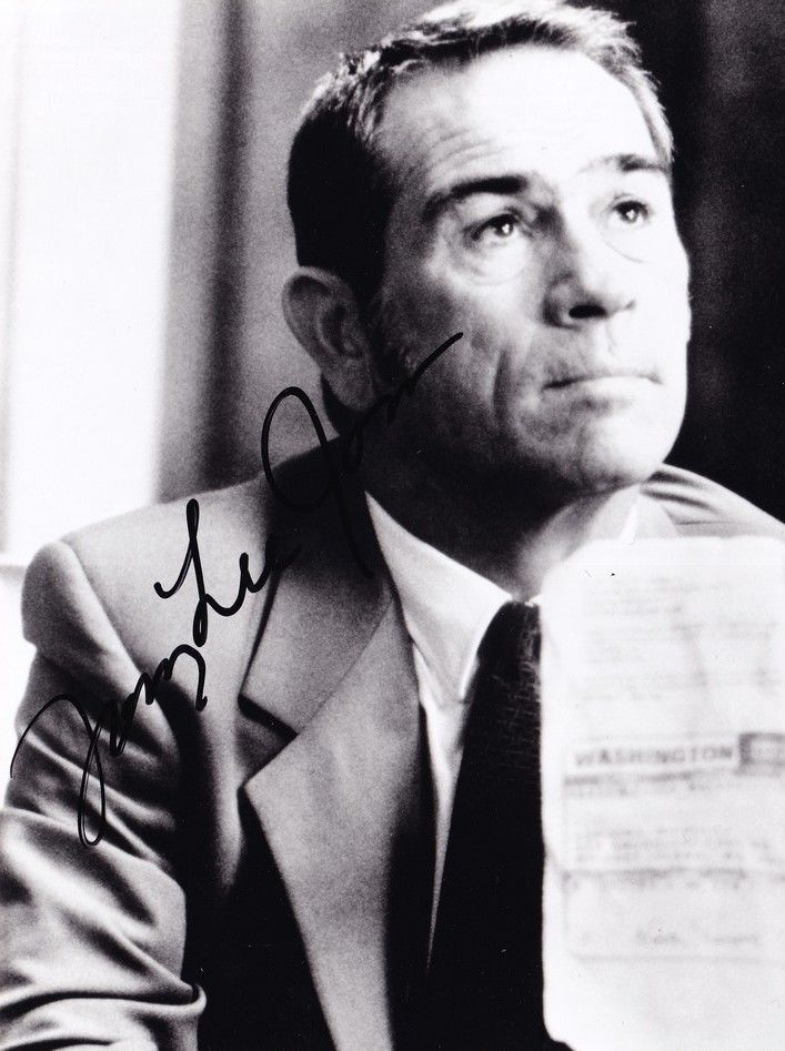 Autogramm Film (USA) | Tommy LEE JONES | 1999 Foto "Double Jeopardy" (Portrait SW XL)