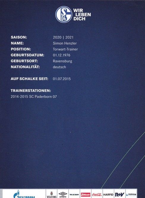 Autogramm Fussball | FC Schalke 04 | 2020 | Simon HENZLER