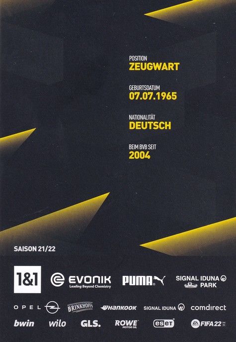 Autogramm Fussball | Borussia Dortmund | 2021 | Frank GRÄFEN
