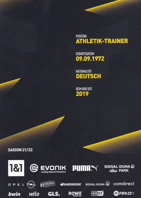Autogramm Fussball | Borussia Dortmund | 2021 | Johannes WIEBER