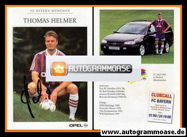 Autogramm Fussball | FC Bayern M&uuml;nchen | 1995 | Thomas HELMER