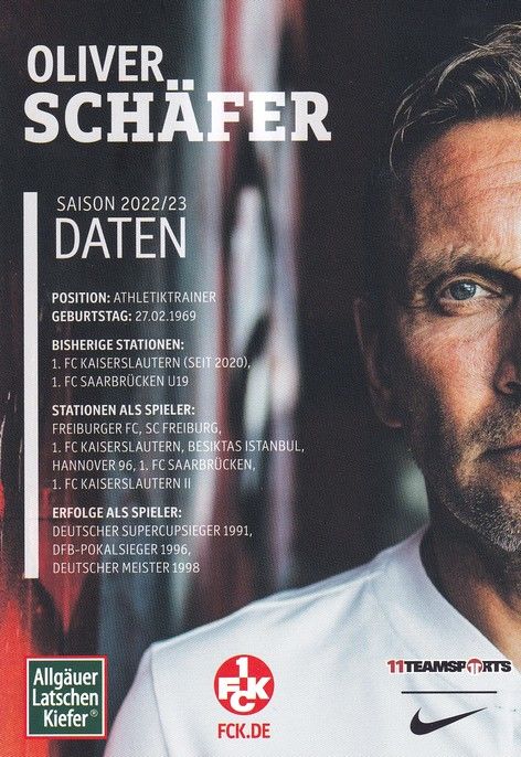 Autogramm Fussball | 1. FC Kaiserslautern | 2022 | Oliver SCHÄFER