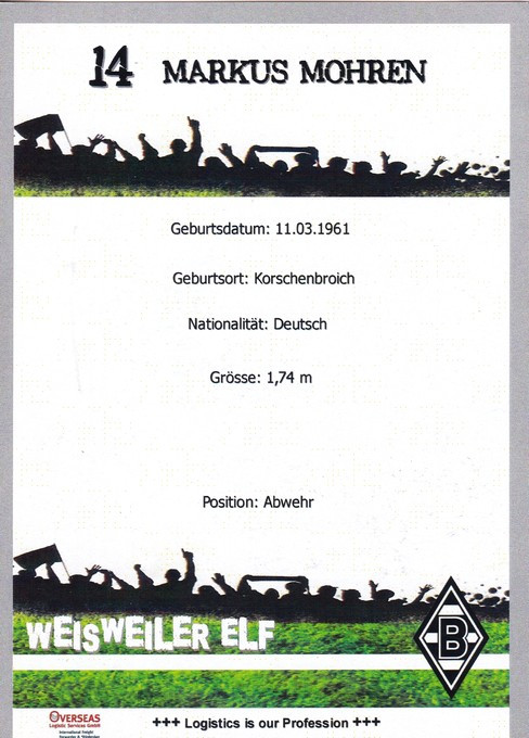 Autogramm Fussball | Borussia Mönchengladbach | 2010er Weisweiler | Markus MOHREN (Kyocera)