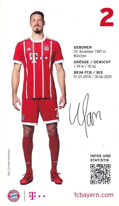 Autogramm Fussball | FC Bayern München | 2017 | Sandro WAGNER