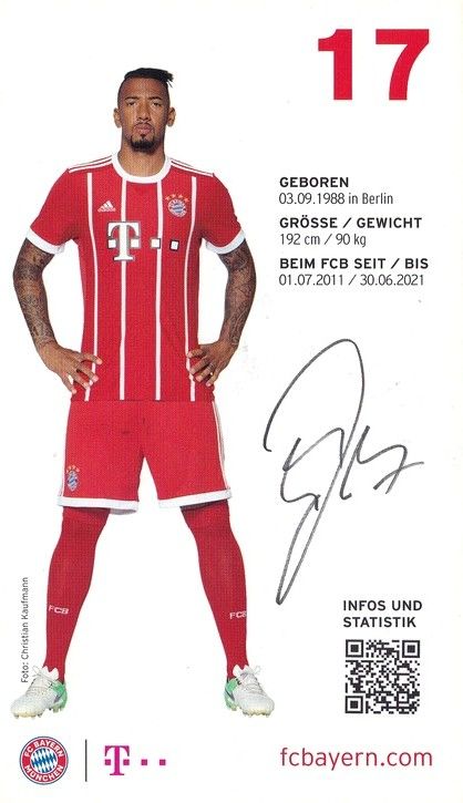 Autogramm Fussball | FC Bayern München | 2017 | Jerome BOATENG