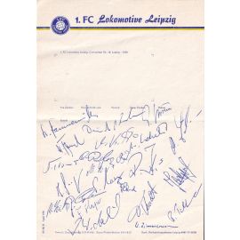 Briefbogen Fussball | Lokomotive Leipzig | 1990 | 25 Autogramme + Anschreiben