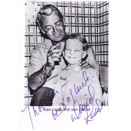 Autogramm Film (USA) | David LADD | 1950er (Portrait SW mit Vater) Kinderstar