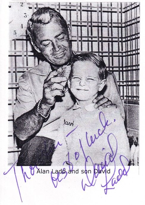 Autogramm Film (USA) | David LADD | 1950er (Portrait SW mit Vater) Kinderstar