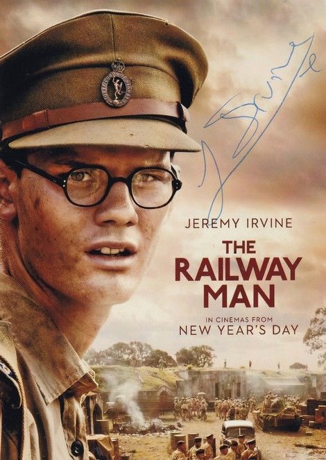 Autogramm Film (UK) | Jeremy IRVINE | 2013 Foto "The Railway Man"