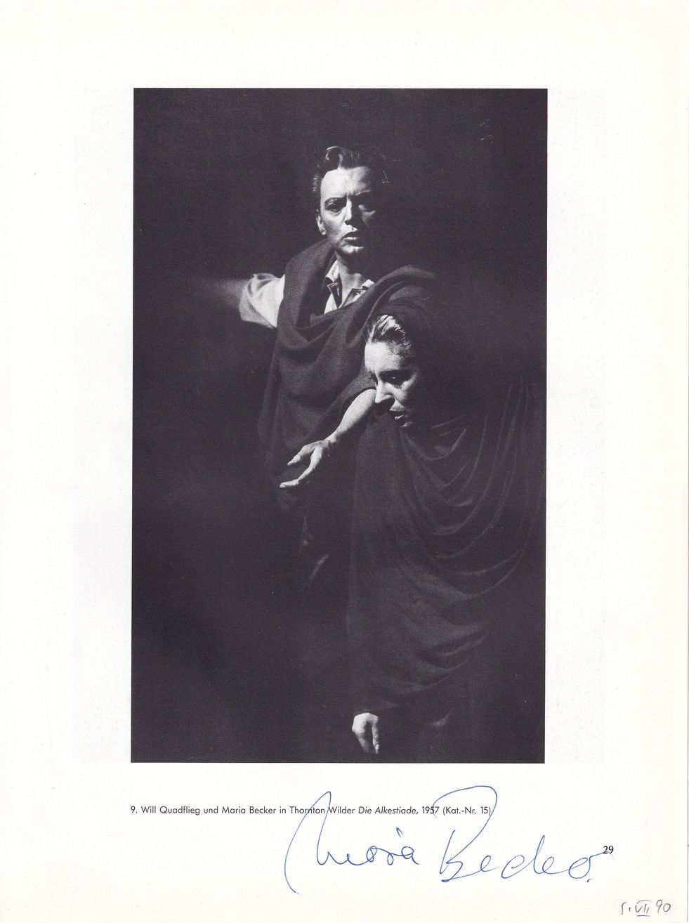 Autogramm Schauspieler | Maria BECKER | 1957 "Die Alkestiade" (Portrait SW XL)