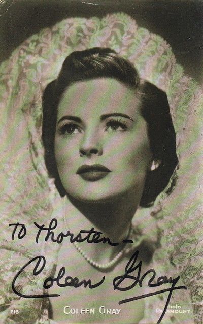 Autogramm Film (USA) | Coleen GRAY | 1940er (Portrait SW) Paramount