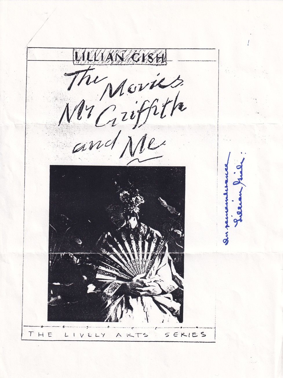 Autogramm Film (UK) | Lillian GISH | 1969 "Movies Mr. Griffith Me"