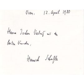 Autograph Schauspieler | Heinrich SCHNITZLER (Widmung)