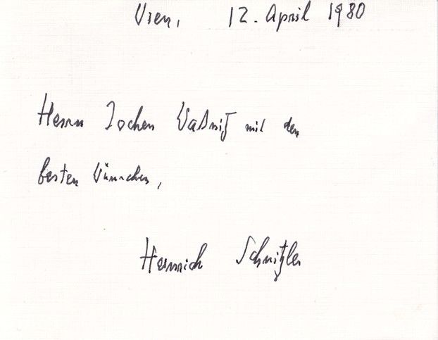 Autograph Schauspieler | Heinrich SCHNITZLER (Widmung)