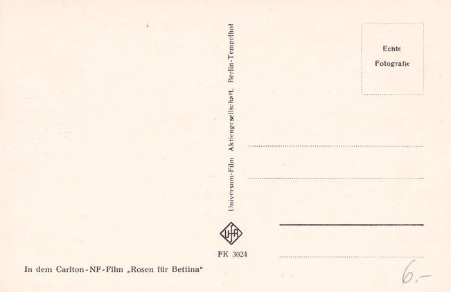 Autogramm Film | Elisabeth MÜLLER | 1956 "Rosen Für Bettina" UFA FK3024