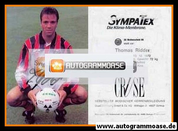 Autogramm Fussball | SG Wattenscheid 09 | 1992-2 | Thomas RIDDER
