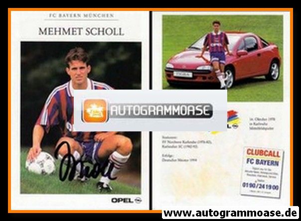 Autogramm Fussball | FC Bayern M&uuml;nchen | 1995 | Mehmet SCHOLL