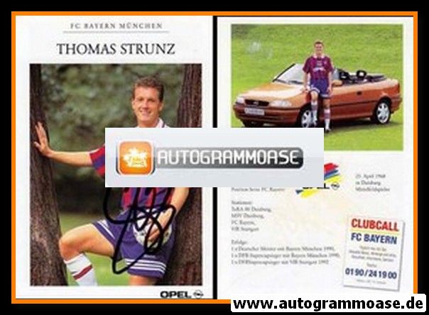 Autogramm Fussball | FC Bayern M&uuml;nchen | 1995 | Thomas STRUNZ