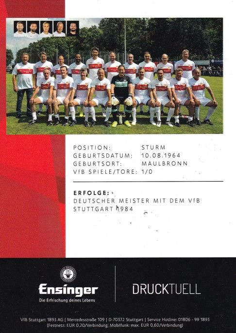 Autogramm Fussball | VfB Stuttgart | 2020 TM | Achim GLÜCKLER