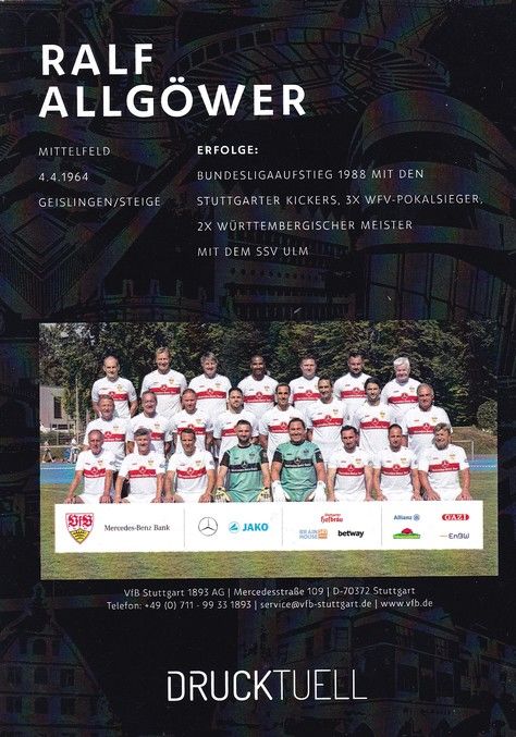 Autogramm Fussball | VfB Stuttgart | 2022 TM | Ralf ALLGÖWER