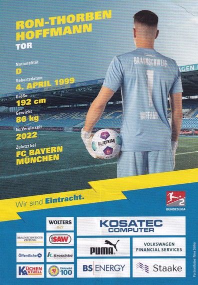 Autogramm Fussball | Eintracht Braunschweig | 2023 | Ron-Thorben HOFFMANN