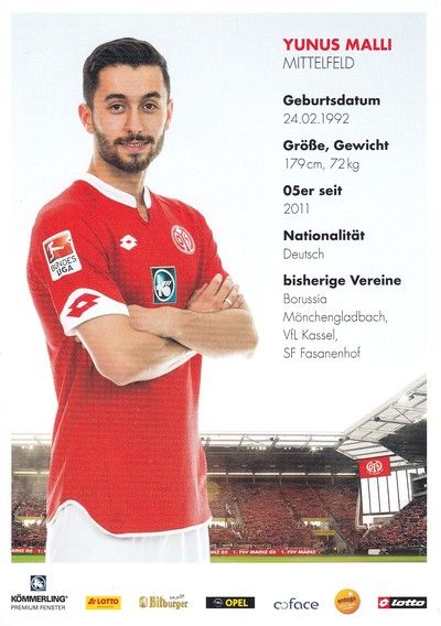 Autogramm Fussball | FSV Mainz 05 | 2015 | Yunus MALLI