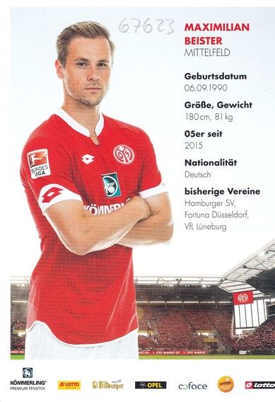 Autogramm Fussball | FSV Mainz 05 | 2015 | Maximilian BEISTER