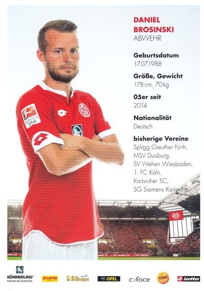 Autogramm Fussball | FSV Mainz 05 | 2015 | Daniel BROSINSKI