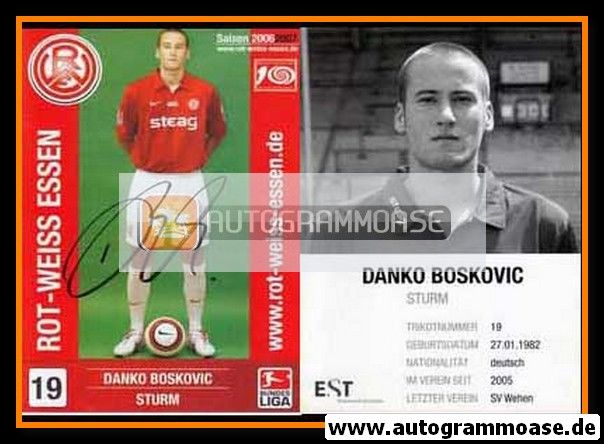 Autogramm Fussball | Rot-Weiss Essen | 2006 | Danko BOSKOVIC