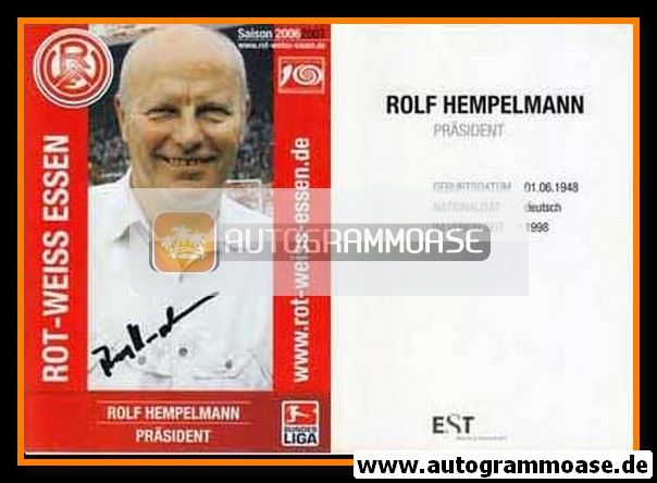 Autogramm Fussball | Rot-Weiss Essen | 2006 | Rolf HEMPELMANN