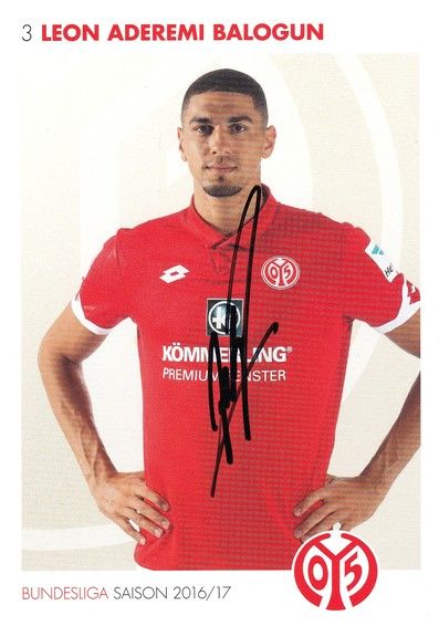Autogramm Fussball | FSV Mainz 05 | 2016 | Leon ADEREMI BALOGUN