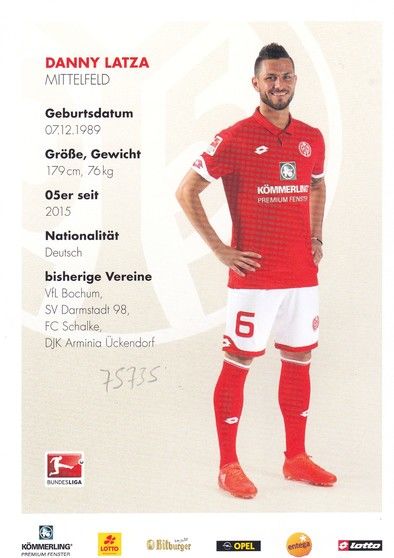 Autogramm Fussball | FSV Mainz 05 | 2016 | Danny LATZA