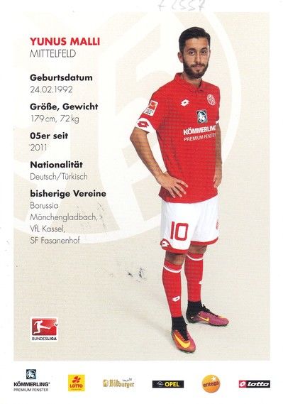Autogramm Fussball | FSV Mainz 05 | 2016 | Yunus MALLI