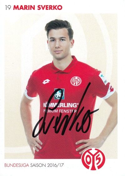Autogramm Fussball | FSV Mainz 05 | 2016 | Marin SVERKO